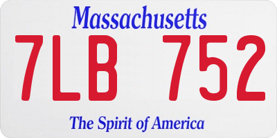 MA license plate 7LB752