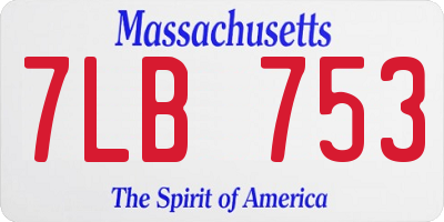 MA license plate 7LB753