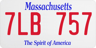 MA license plate 7LB757
