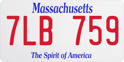MA license plate 7LB759