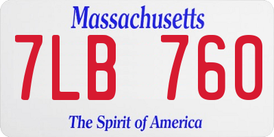 MA license plate 7LB760