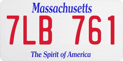 MA license plate 7LB761