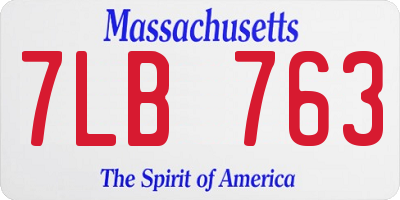 MA license plate 7LB763