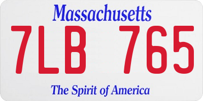 MA license plate 7LB765
