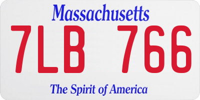 MA license plate 7LB766