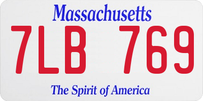 MA license plate 7LB769