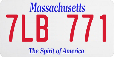 MA license plate 7LB771