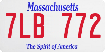 MA license plate 7LB772