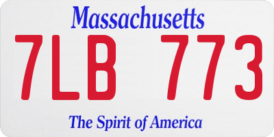 MA license plate 7LB773
