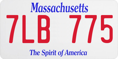 MA license plate 7LB775