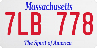 MA license plate 7LB778