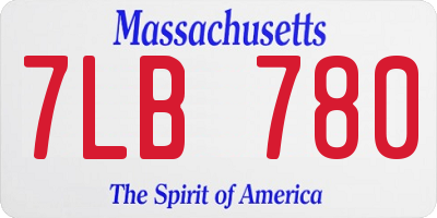 MA license plate 7LB780