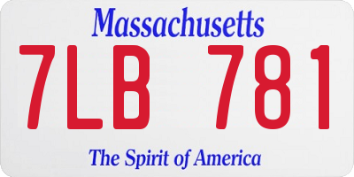 MA license plate 7LB781