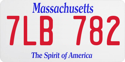 MA license plate 7LB782