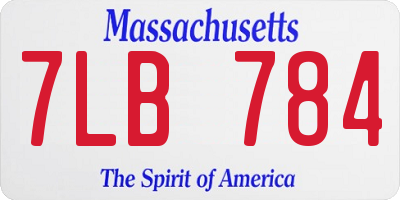 MA license plate 7LB784