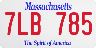 MA license plate 7LB785