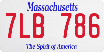 MA license plate 7LB786