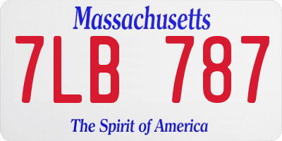 MA license plate 7LB787