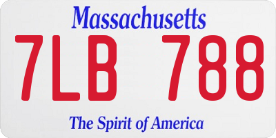 MA license plate 7LB788