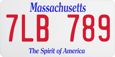 MA license plate 7LB789