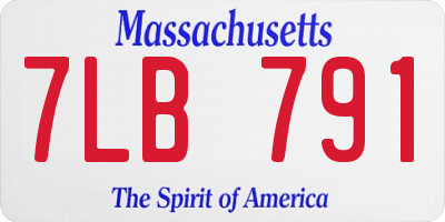 MA license plate 7LB791
