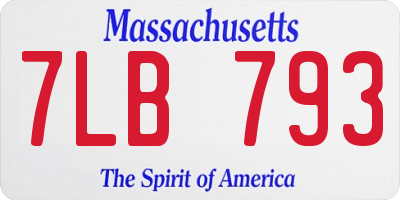 MA license plate 7LB793