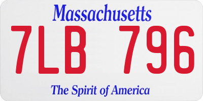 MA license plate 7LB796