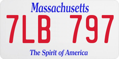 MA license plate 7LB797