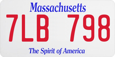 MA license plate 7LB798