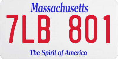 MA license plate 7LB801