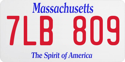 MA license plate 7LB809