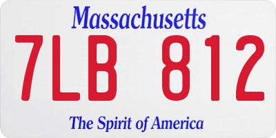 MA license plate 7LB812