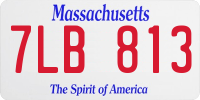 MA license plate 7LB813