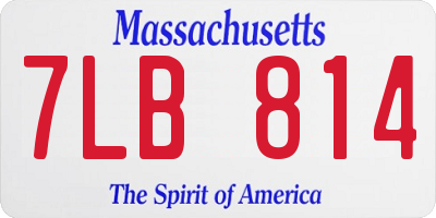 MA license plate 7LB814