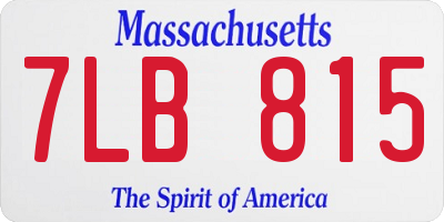 MA license plate 7LB815