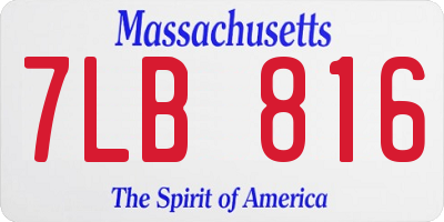 MA license plate 7LB816