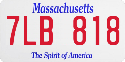 MA license plate 7LB818