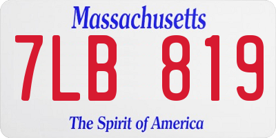 MA license plate 7LB819