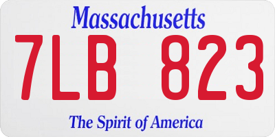 MA license plate 7LB823