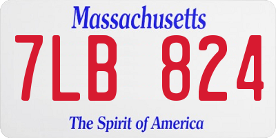 MA license plate 7LB824
