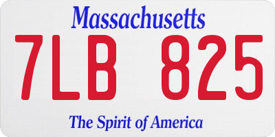 MA license plate 7LB825