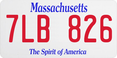 MA license plate 7LB826