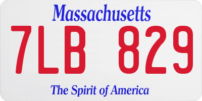 MA license plate 7LB829