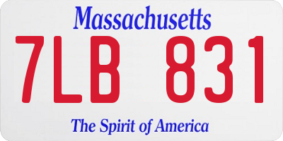MA license plate 7LB831