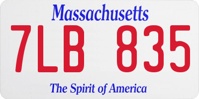 MA license plate 7LB835