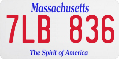 MA license plate 7LB836