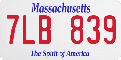 MA license plate 7LB839