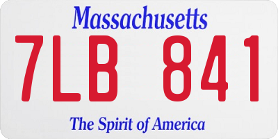 MA license plate 7LB841