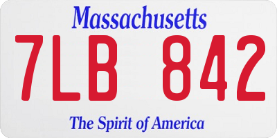 MA license plate 7LB842