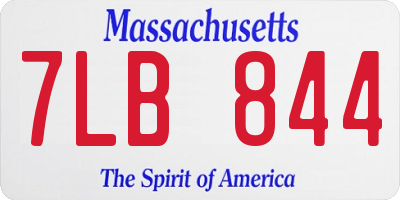 MA license plate 7LB844
